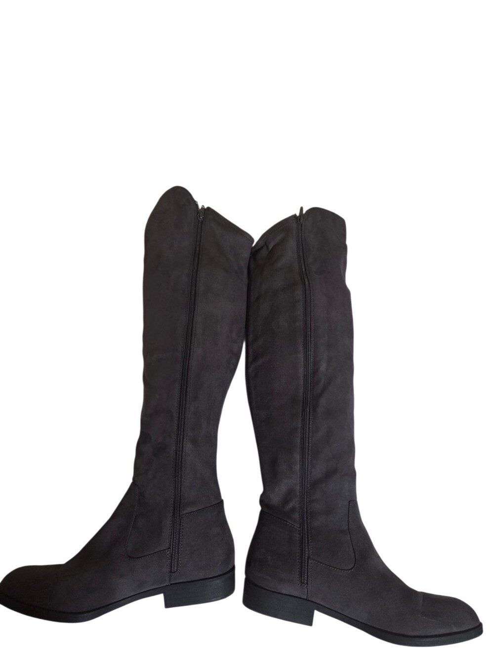 Charcoal Gray Knee-High Boots